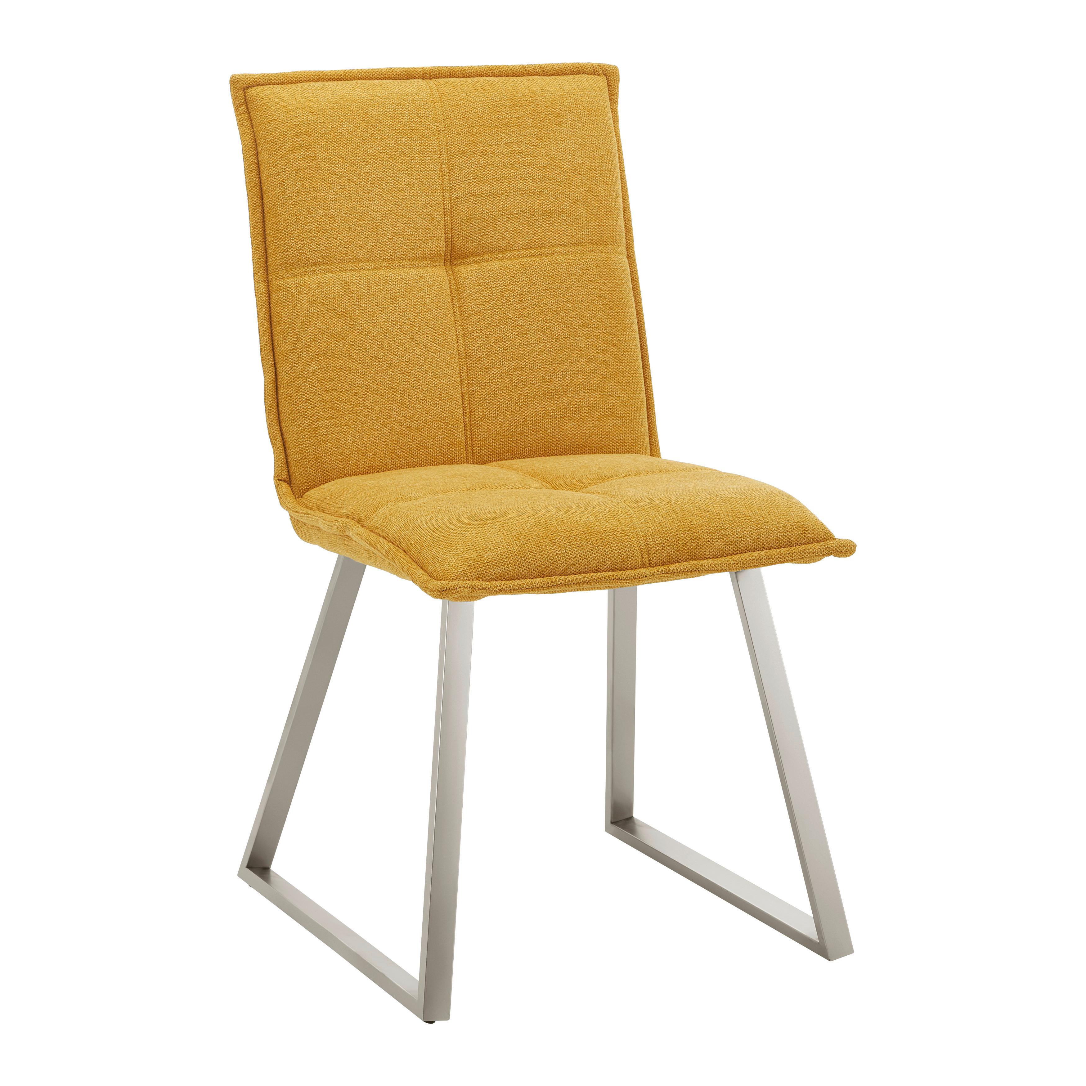 KRZESŁO EMILIO - kolor stalowy/żółty, Modern, metal/drewno (46/85/55cm) - Bessagi Home