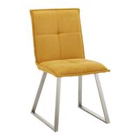 KRZESŁO EMILIO - kolor stalowy/żółty, Modern, metal/drewno (46/85/55cm) - Bessagi Home