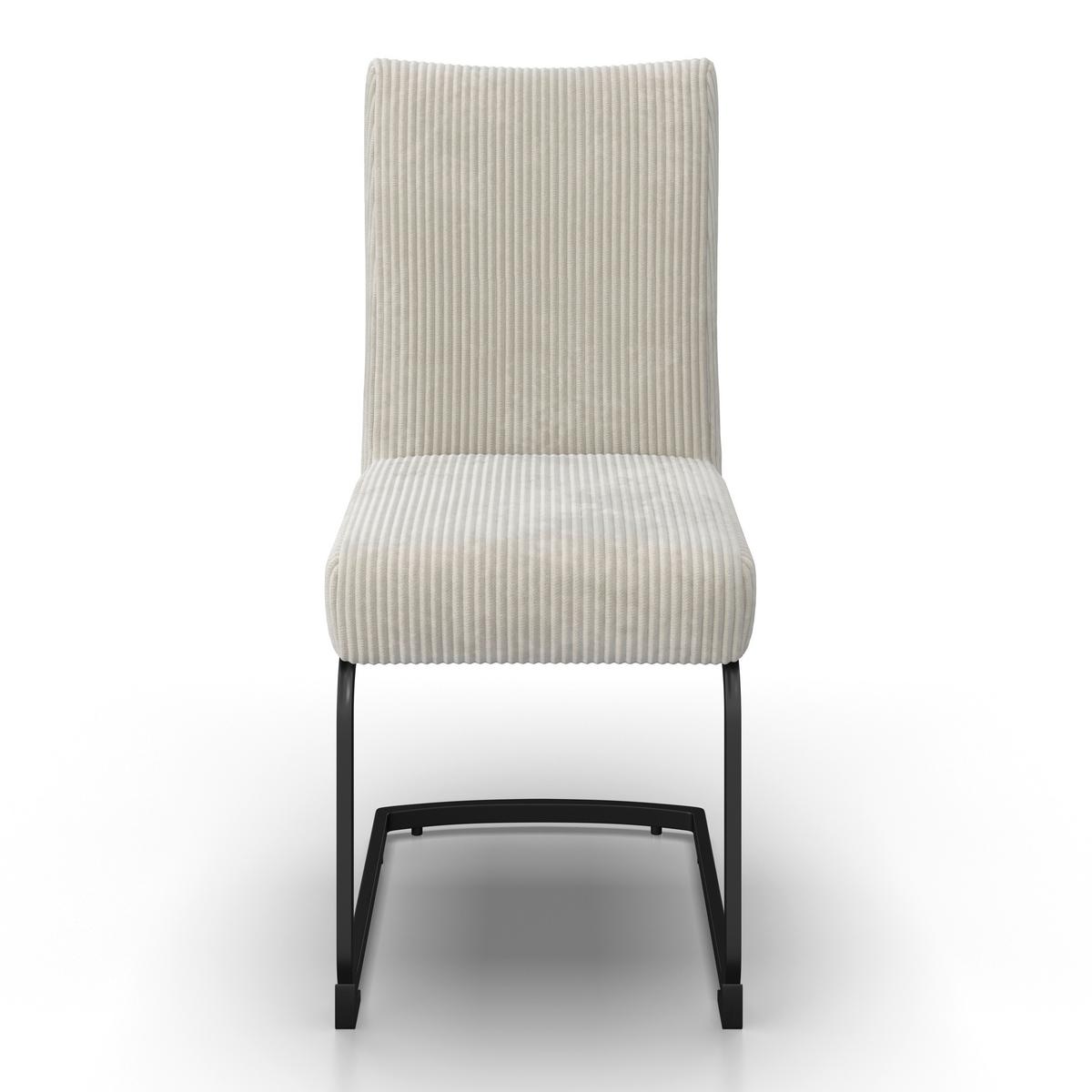 Szánkótalpas Szék Nelia - bézs/fekete, Modern, textil/fa (45/95/60cm) - Bessagi Home