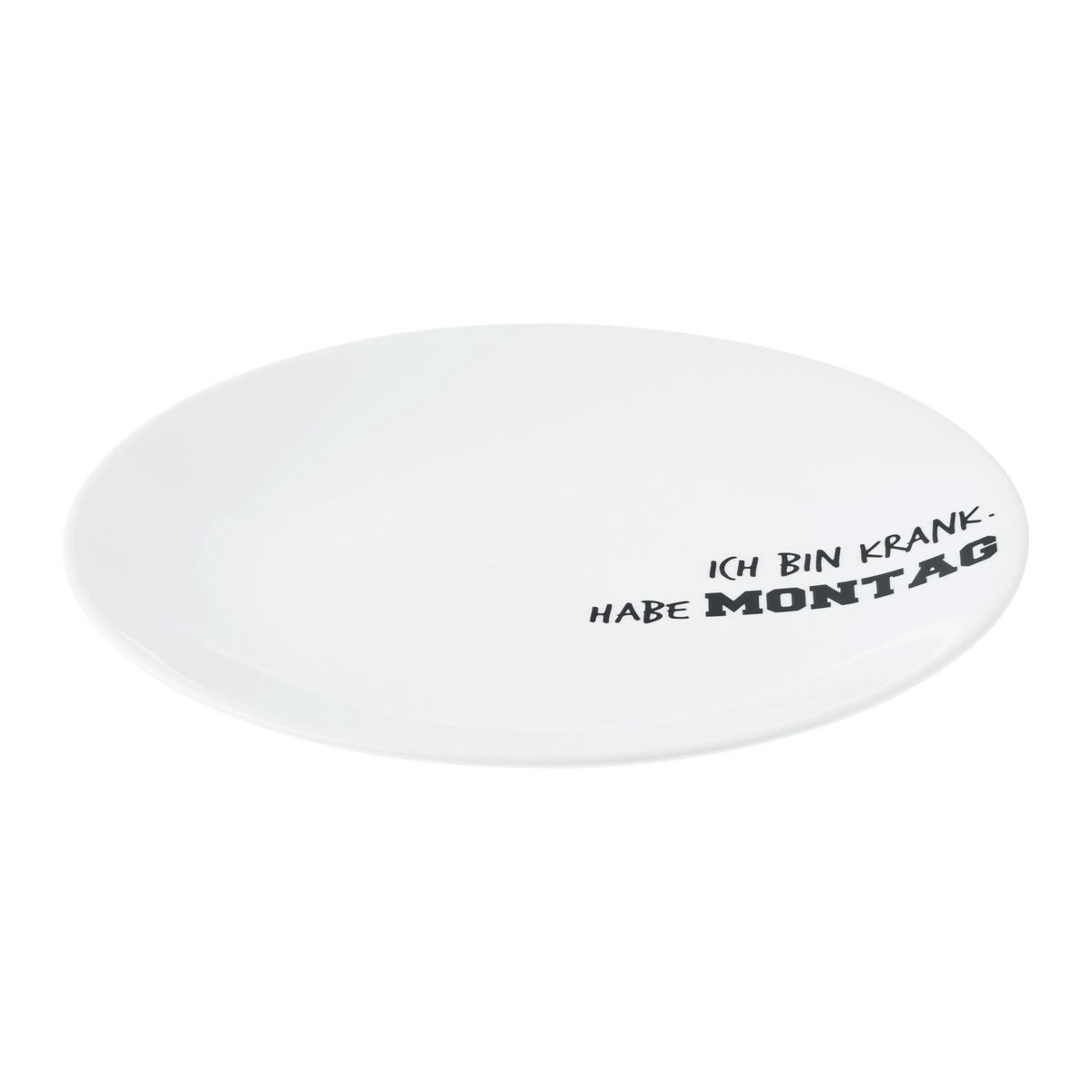 Dessertteller Graffiti Schwarz/Weiß Ø ca. 21cm - Schwarz/Weiß, MODERN, Keramik (21cm) - Mömax