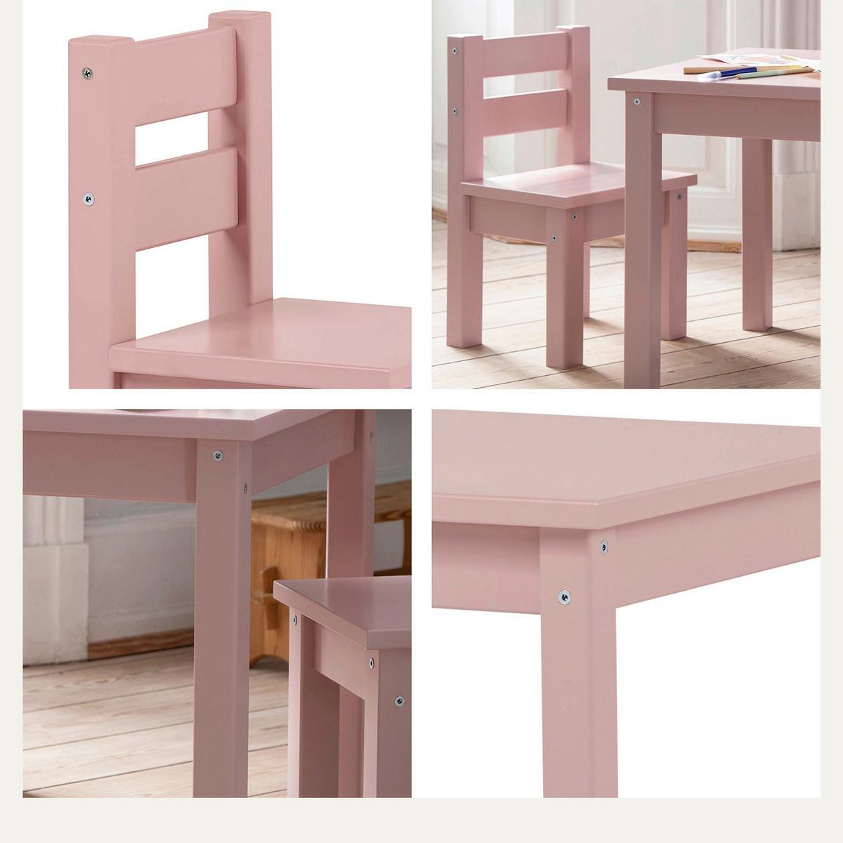 Kindersitzgruppe MADS Rosa Kiefer teilmassiv - Rosa, MODERN, Holz - MID.YOU