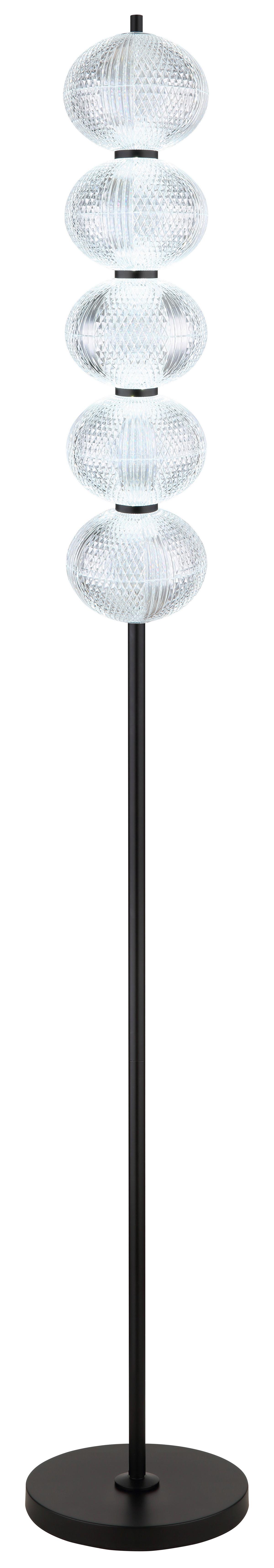 Stoječa Led-svetilka 16042s - črna/prozorno, Konvencionalno, kovina/umetna masa (25/160cm) - Globo