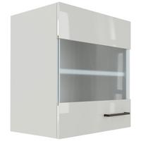 Küchenoberschrank in Lichtgrau glänzend - Schwarz/Grau, MODERN, Holzwerkstoff/Metall (50/54/32cm) - FlexWell