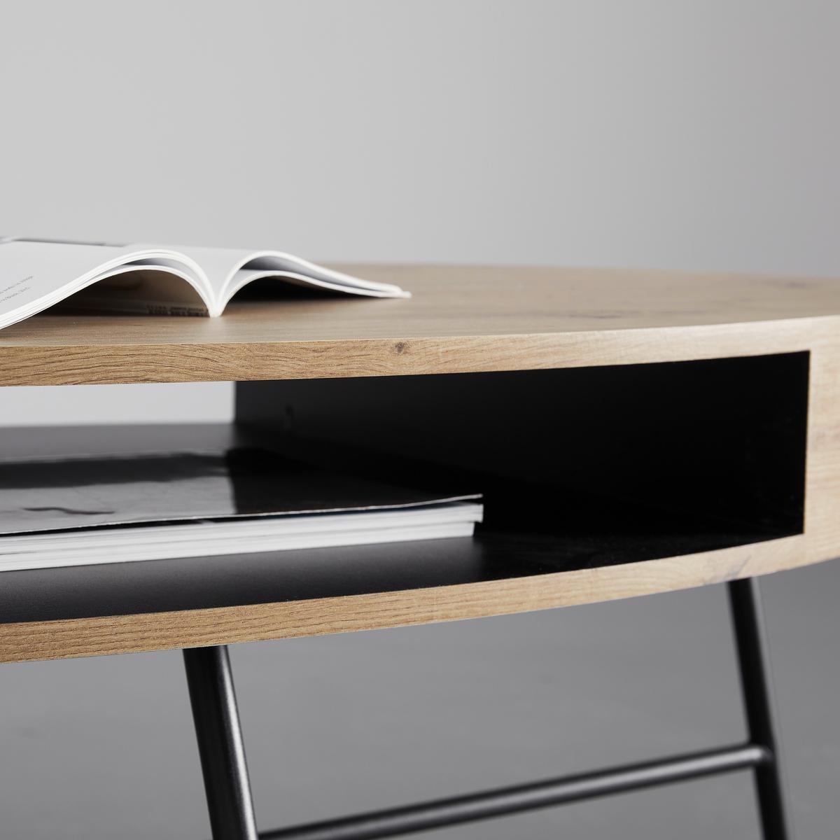 Couchtisch Emilia Eichefarben MDF - Eichefarben/Schwarz, MODERN, Metall (120/60/40cm) - Bessagi Home