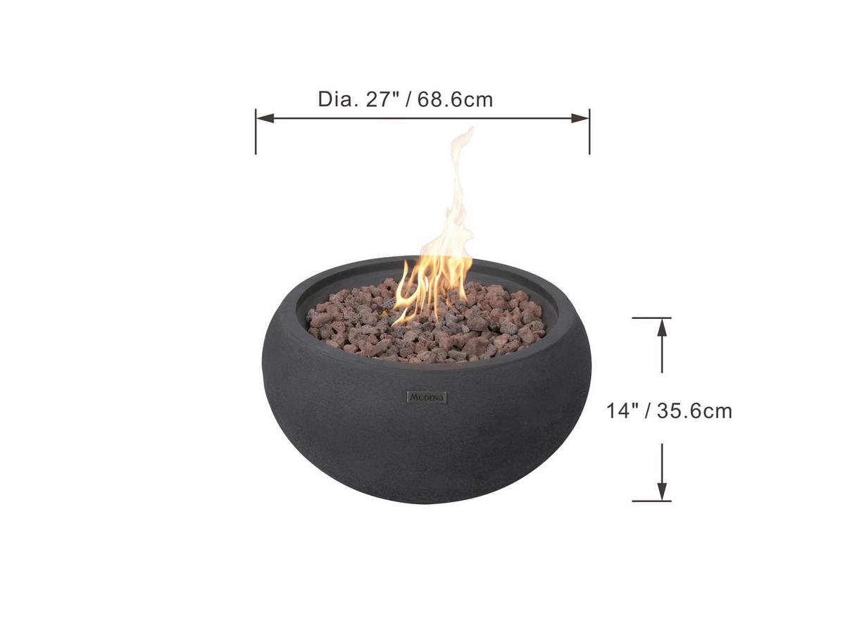Feuerstelle York Schwarz - Schwarz, KONVENTIONELL, Stein/Metall (68/68/36cm) - Gardenson