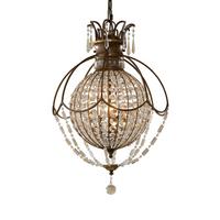 Csillár Fe-Bellini3 - bronzszínű, Natur, üveg/fém (45.7/77.5cm) - Elstead Lighting