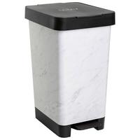Treteimer Style Schwarz/Hellgrau ca. 25l - Hellgrau/Schwarz, MODERN, Kunststoff/Metall (26/36/47cm) - Mömax