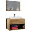 Kopalnica Lendas, Hrast - bela/medeni hrast, Moderno, leseni material/keramika (80cm) - MID.YOU