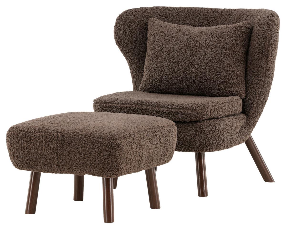 SESSELSET RYXÖ - Braun, Design, Textil/Metall (60,5/80/85cm) - Livetastic