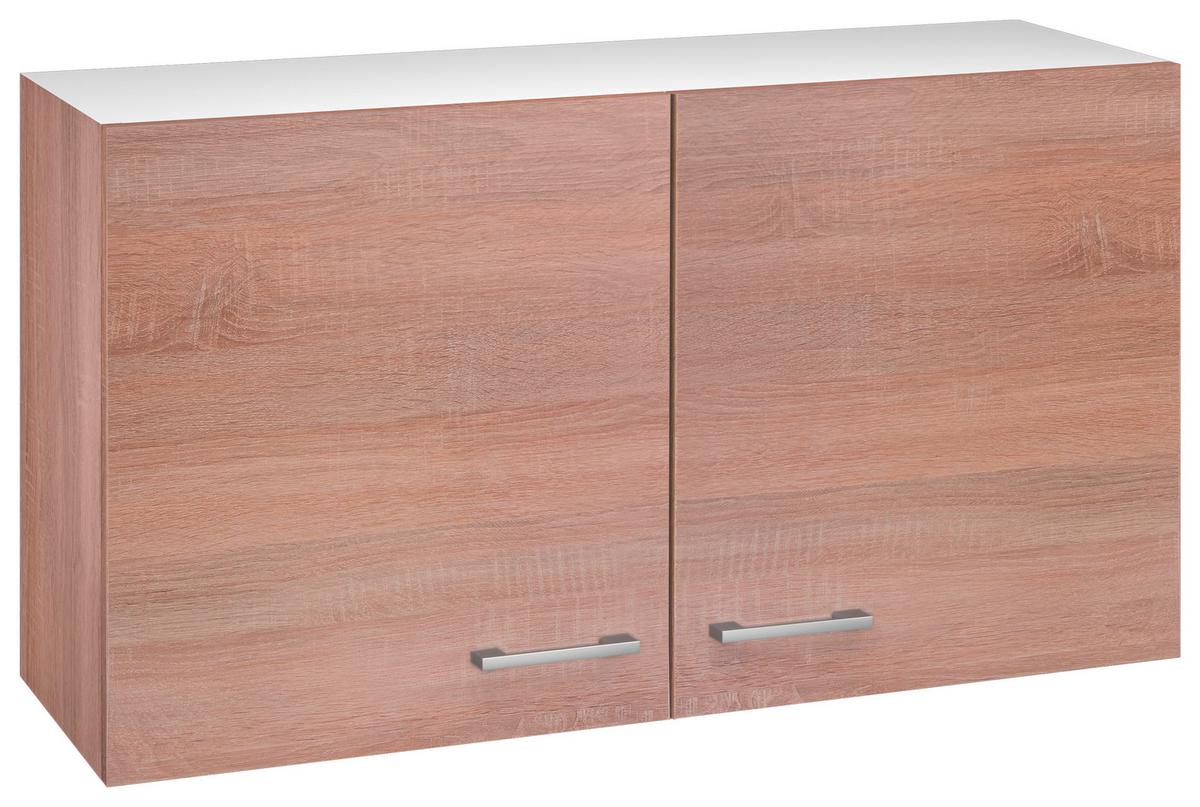 Kuhinjska Zgornja Omarica Samoa, Barva Hrasta - bela/barve aluminija, Konvencionalno, umetna masa/leseni material (100/54,8/32cm) - FlexWell