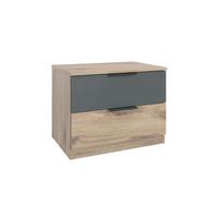 Noćni Ormarić Bergamo - boje grafita/boje hrasta, Konvencionalno, drvni materijal/metal (52/40/38cm) - Best Price