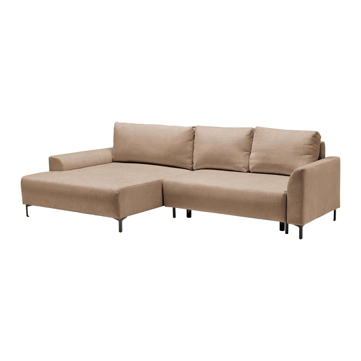 Ecksofa Integra Sandfarben - Sandfarben/Schwarz, Textil/Metall (170/81-93/294cm) - Mömax
