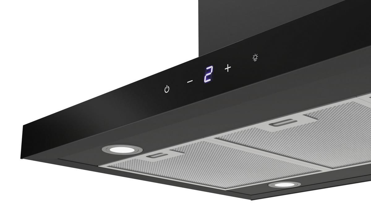 Dunstabzugshaube CH44199GISS Schwarz - Schwarz, Trend, Glas/Metall (89,5/65/60cm) - Respekta