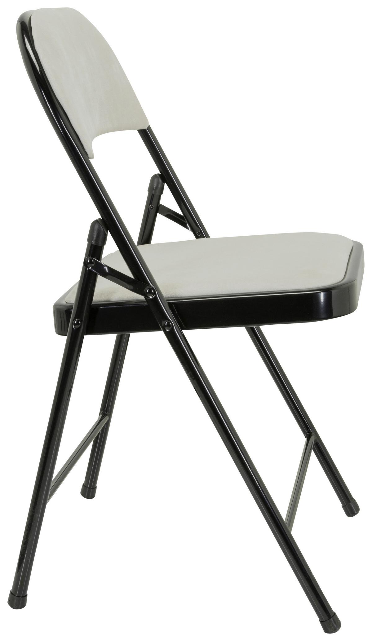 Zložljiv Stol Tudela I, Bela - črna/bela, Basics, kovina/tekstil (44/80/49cm) - MID.YOU