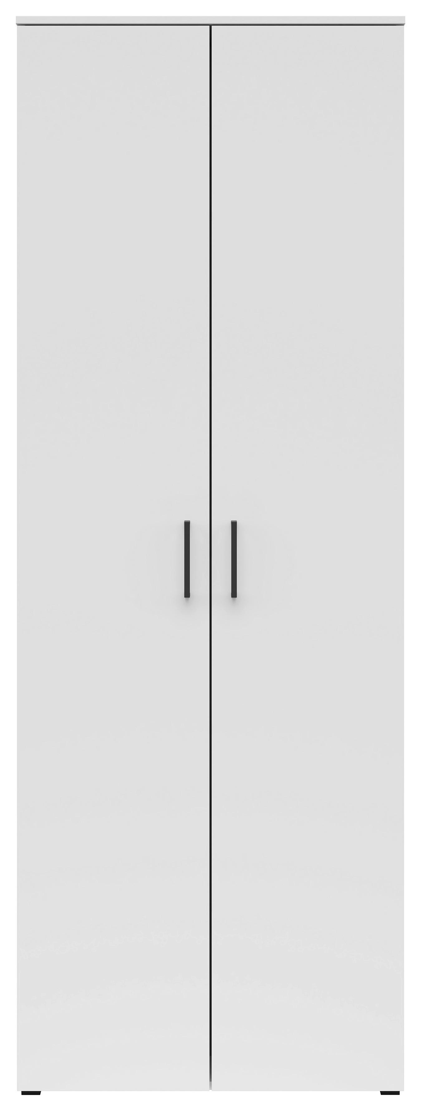 Schrank Multistauraum Weiss - Weiss/Schwarz, Modern, Holzwerkstoff/Kunststoff (70/195/40cm) - Premium Living