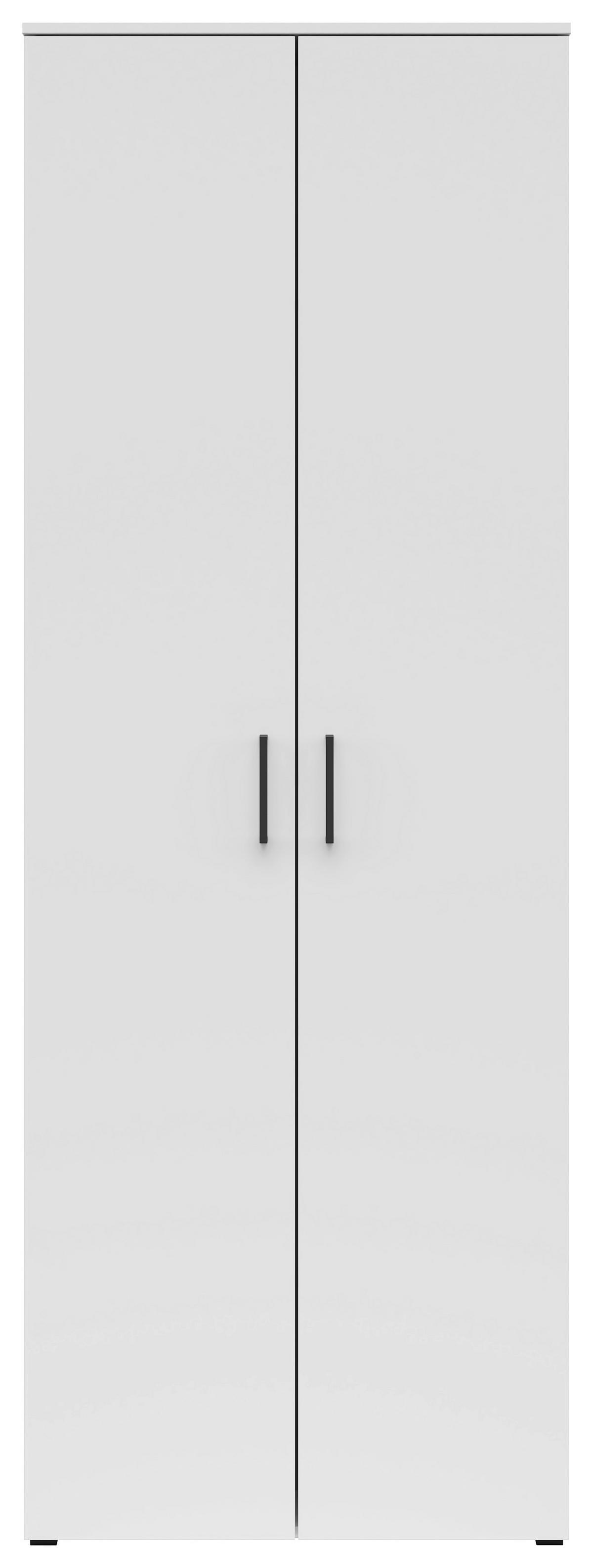 Schrank Multistauraum Weiss - Weiss/Schwarz, Modern, Holzwerkstoff/Kunststoff (70/195/40cm) - Premium Living
