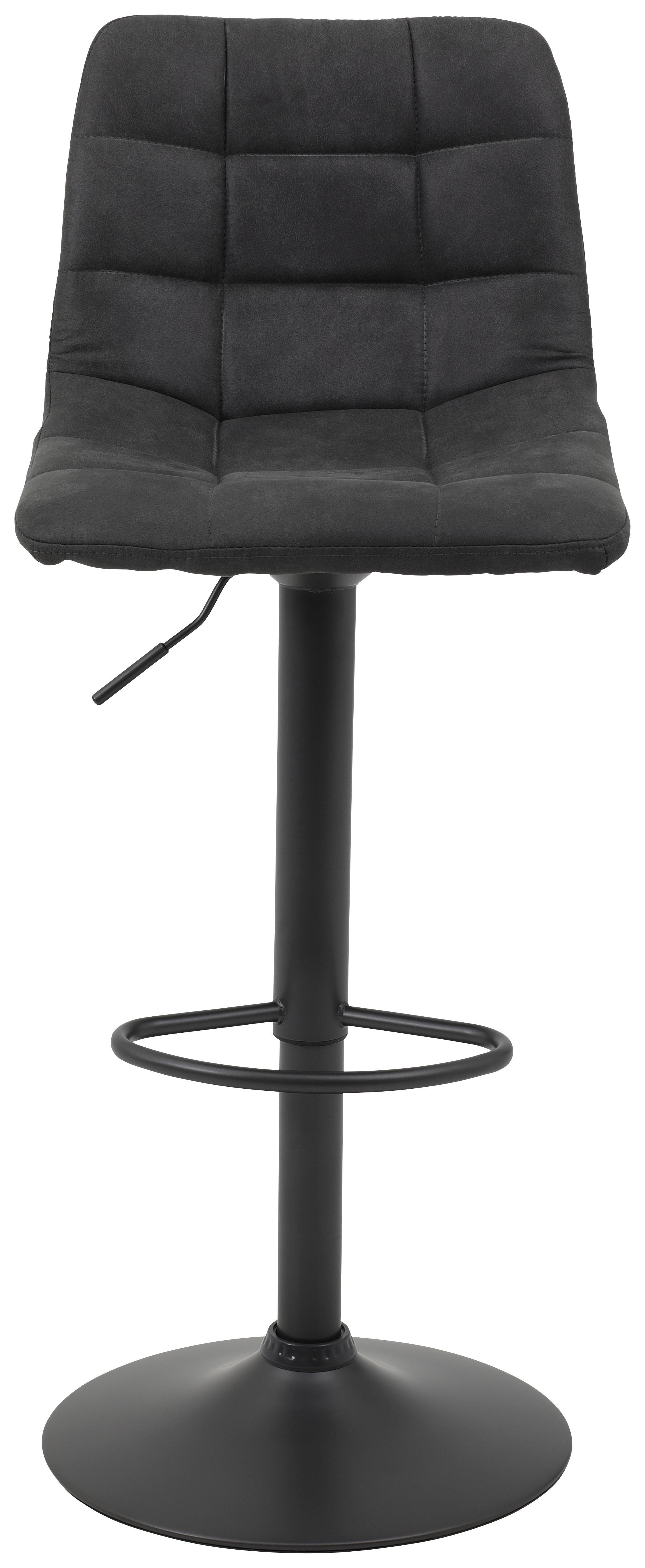 STOŁEK BAROWY YVONNE H - antracytowy/szary, Konventionell, metal/tkanina (43/113/44cm) - Carryhome