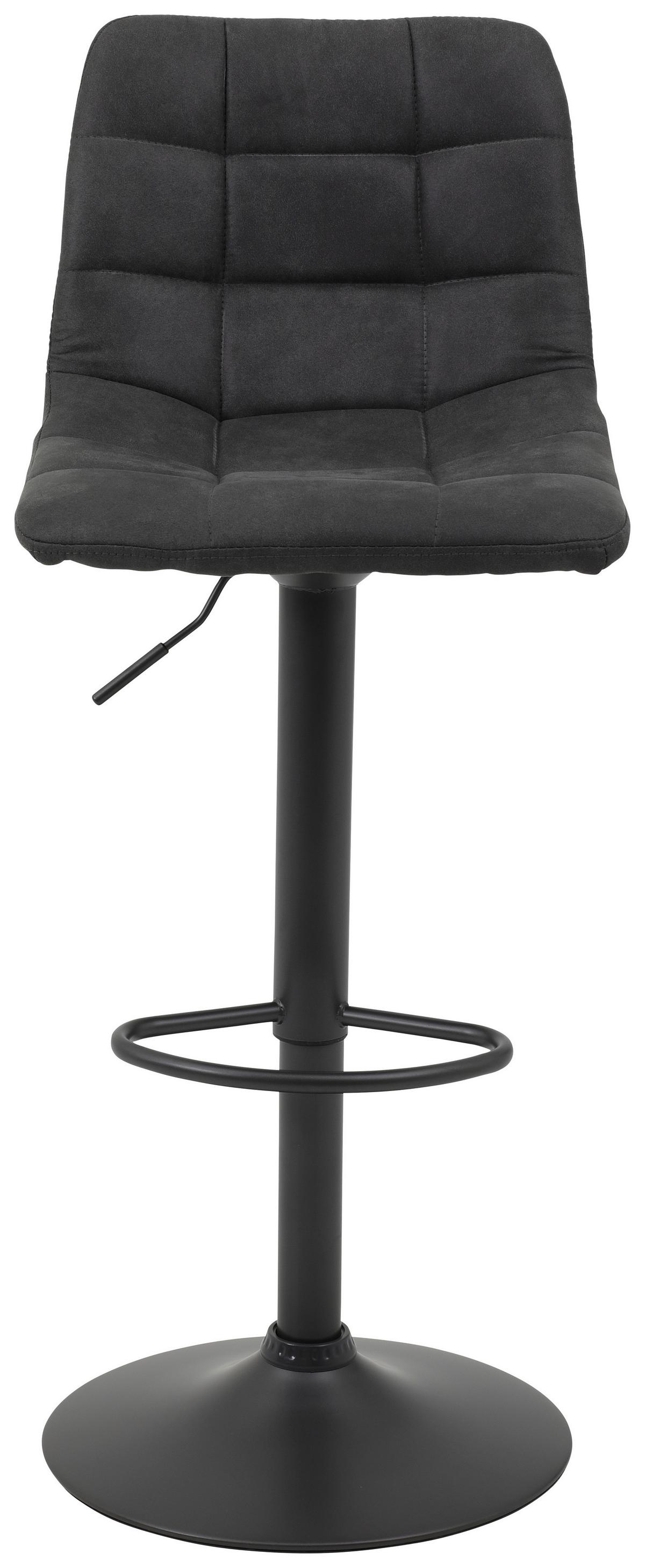 STOŁEK BAROWY YVONNE H - antracytowy/szary, Konventionell, metal/tkanina (43/113/44cm) - Carryhome