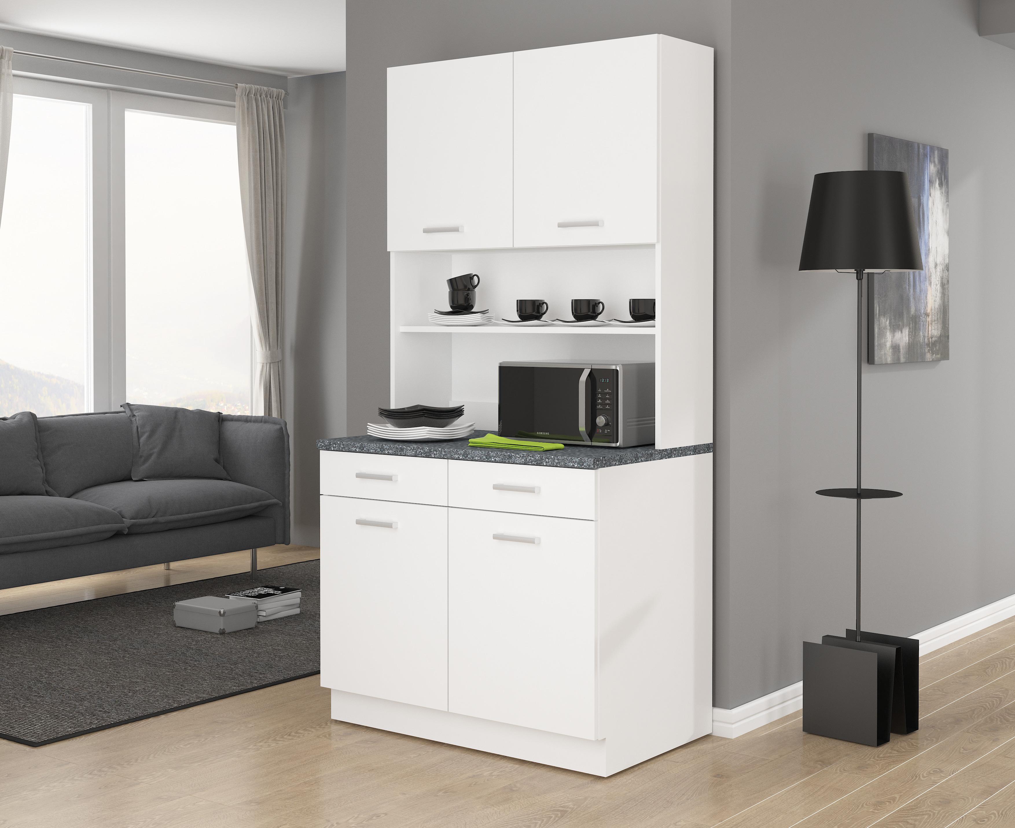 Kuhinjski Element Za Posuđe Maria - bijela/srebrne boje, Konvencionalno, drvni materijal/plastika (100/200/60cm)