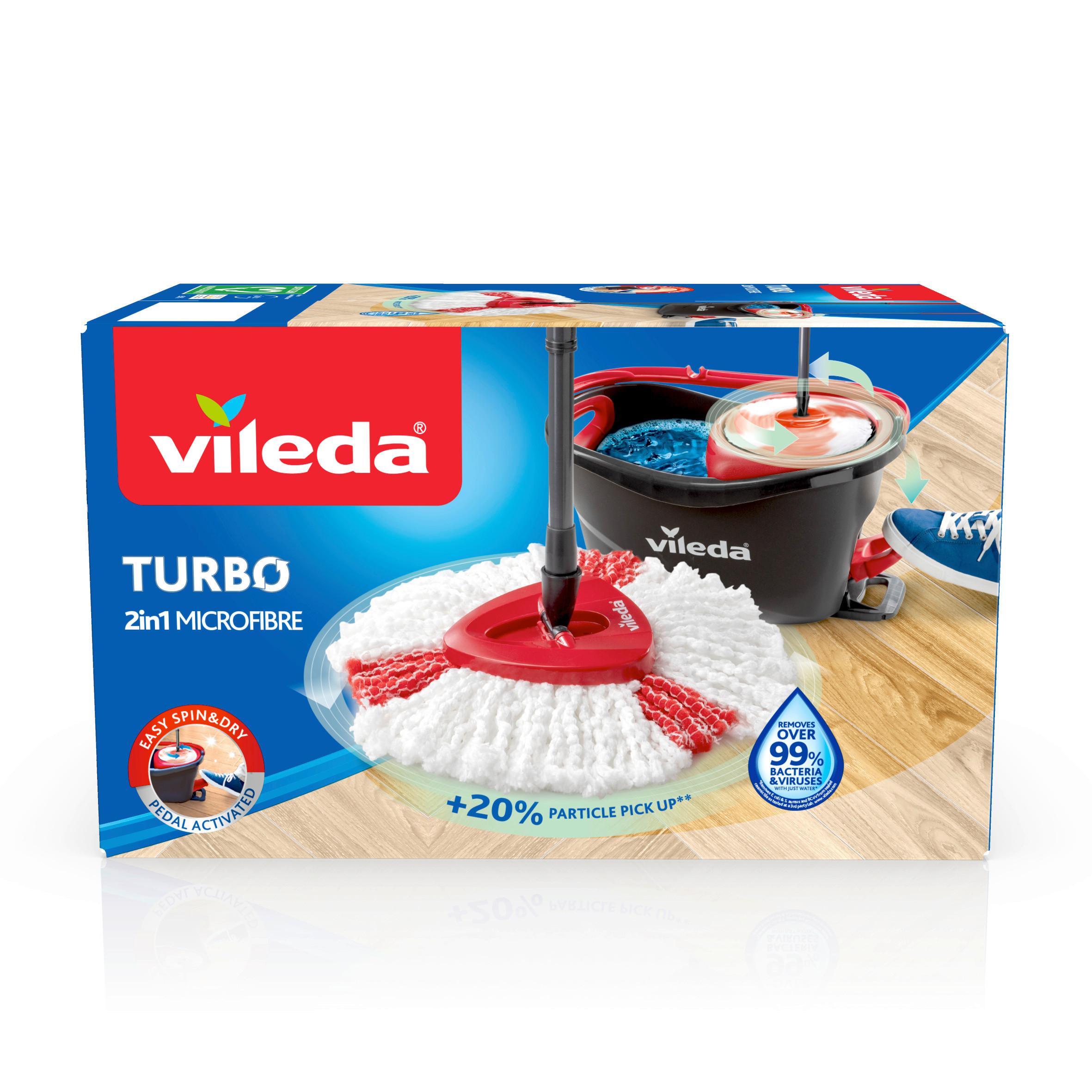 Bodenreinigungsset Easy Wring Supermocio Turbo, 3-teilig - Schwarz/Weiß, Basics, Textil (49/29,6/29,3cm) - Vileda