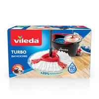 Bodenreinigungsset Easy Wring Supermocio Turbo, 3-teilig - Schwarz/Weiß, Basics, Textil (49/29,6/29,3cm) - Vileda