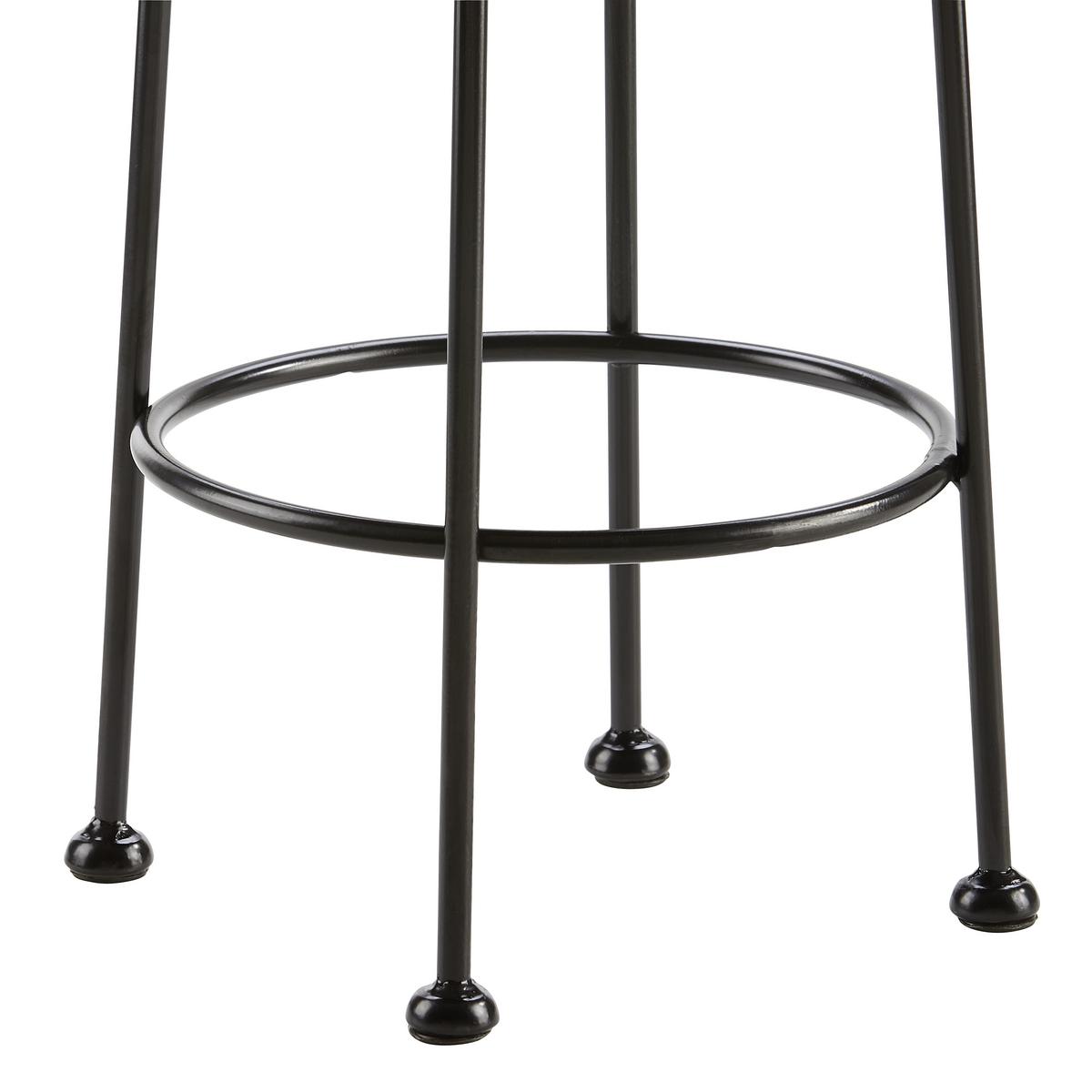 Hocker Luzie Schwarz Kunstfell - Schwarz, MODERN, Fell/Metall (30/50cm) - Bessagi Home
