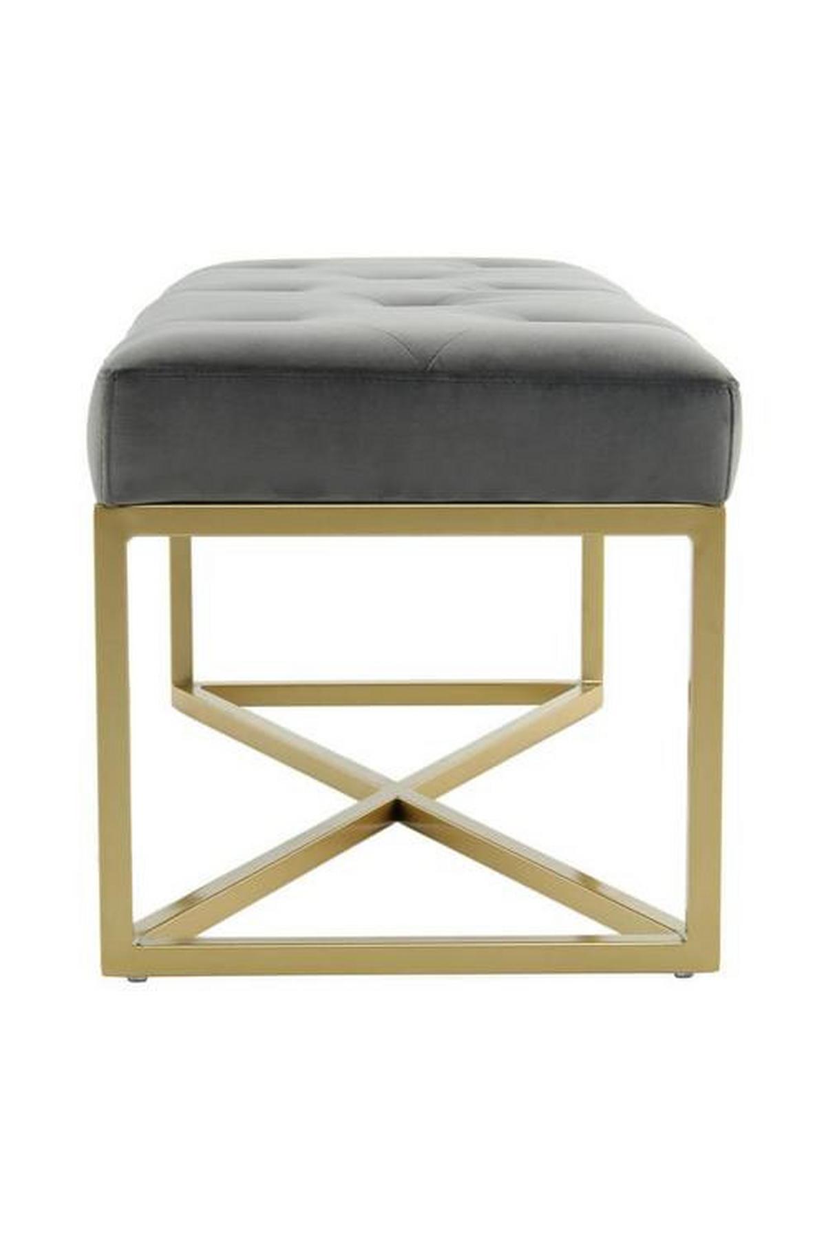 HOCKERBANK QMIZF-GRY - Goldfarben/Grau, Basics, Holzwerkstoff/Kunststoff (90/40/40cm) - Kayoom