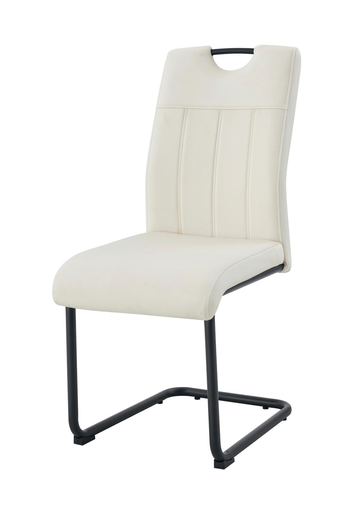 SCHWINGSTUHL-SET LISA - Creme/Schwarz, Modern, Textil/Metall (43/98/61cm) - MID.YOU