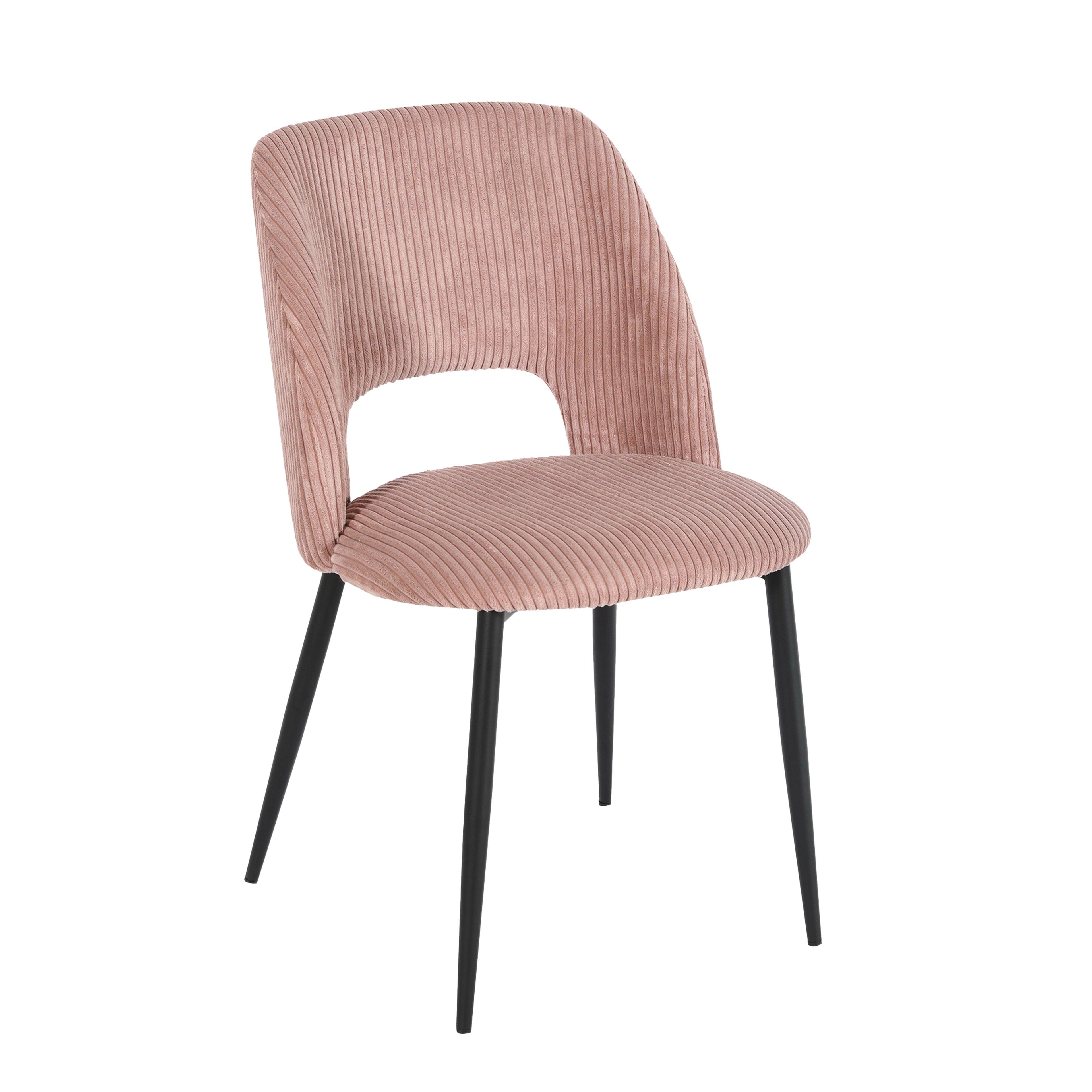 Stuhl Zoe in Rosa - Schwarz/Rosa, Lifestyle, Textil/Metall (51/82/57cm) - Mömax