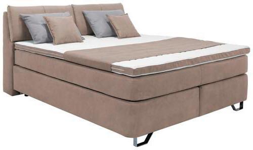 Boxspringbett Tabea Beige ca. 180x200cm - Beige/Alufarben, KONVENTIONELL, Karton/Naturmaterialien (180/200cm) - Mömax