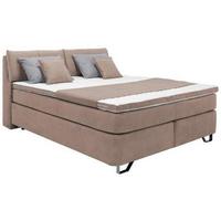 Boxspringbett Tabea Beige ca. 180x200cm - Beige/Alufarben, KONVENTIONELL, Karton/Naturmaterialien (180/200cm) - Mömax