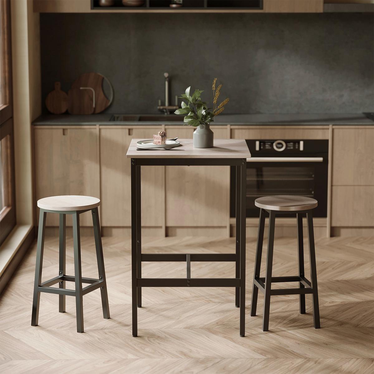 BARTISCH BAR TABLE - Greige/Schwarz, MODERN, Holzwerkstoff/Metall (60/90/60cm) - MID.YOU