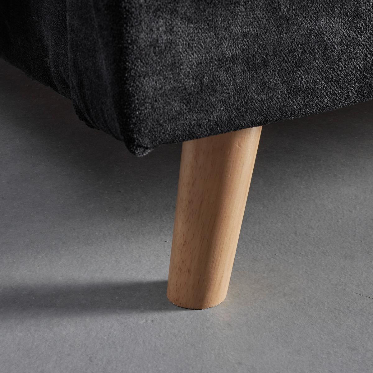 ŁÓŻKO TAPICEROWANE RONJA - kolor naturalny/czarny, Modern, metal/drewno (180/200cm) - Bessagi Home