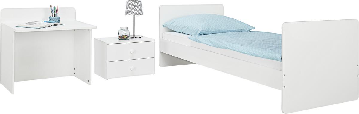 Gitterbett in Weiss ca. 70x140cm - Weiss, Modern, Holzwerkstoff (204,4/95/75cm) - Premium Living