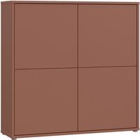 Visoka Komoda Alice, Terakota - siva/terakota, Moderno, umetna masa/leseni material (124,5/121,5/34,9cm) - Carryhome