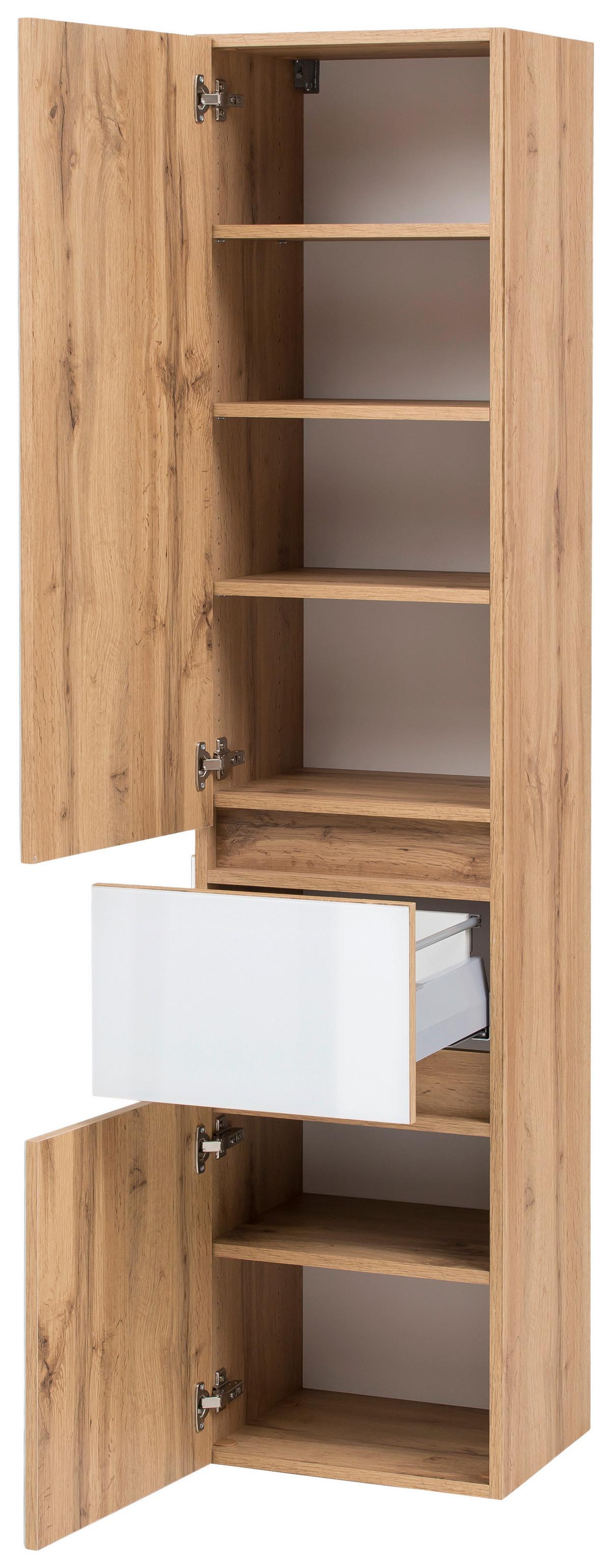 BADEZIMMER HELSINKI - Eichefarben/Weiß, KONVENTIONELL, Glas/Holzwerkstoff (120cm) - Held