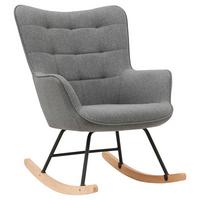 Schaukelsessel Richie Grau, Webstoff - Buchefarben/Schwarz, MODERN, Holz/Textil (72/92/92cm) - MID.YOU