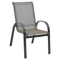 Stapelsessel Amalfi ca. 56x97 cm Alu Braun - Braun, MODERN, Kunststoff/Metall (56/97/76cm) - Gardenson