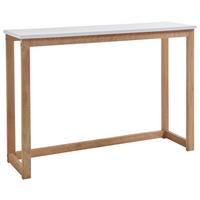 STÓŁ KONSOLA RIVERSIDE - kolor dębowy/biały, Natur, materiał drewnopochodny/drewno (110/32/75cm)