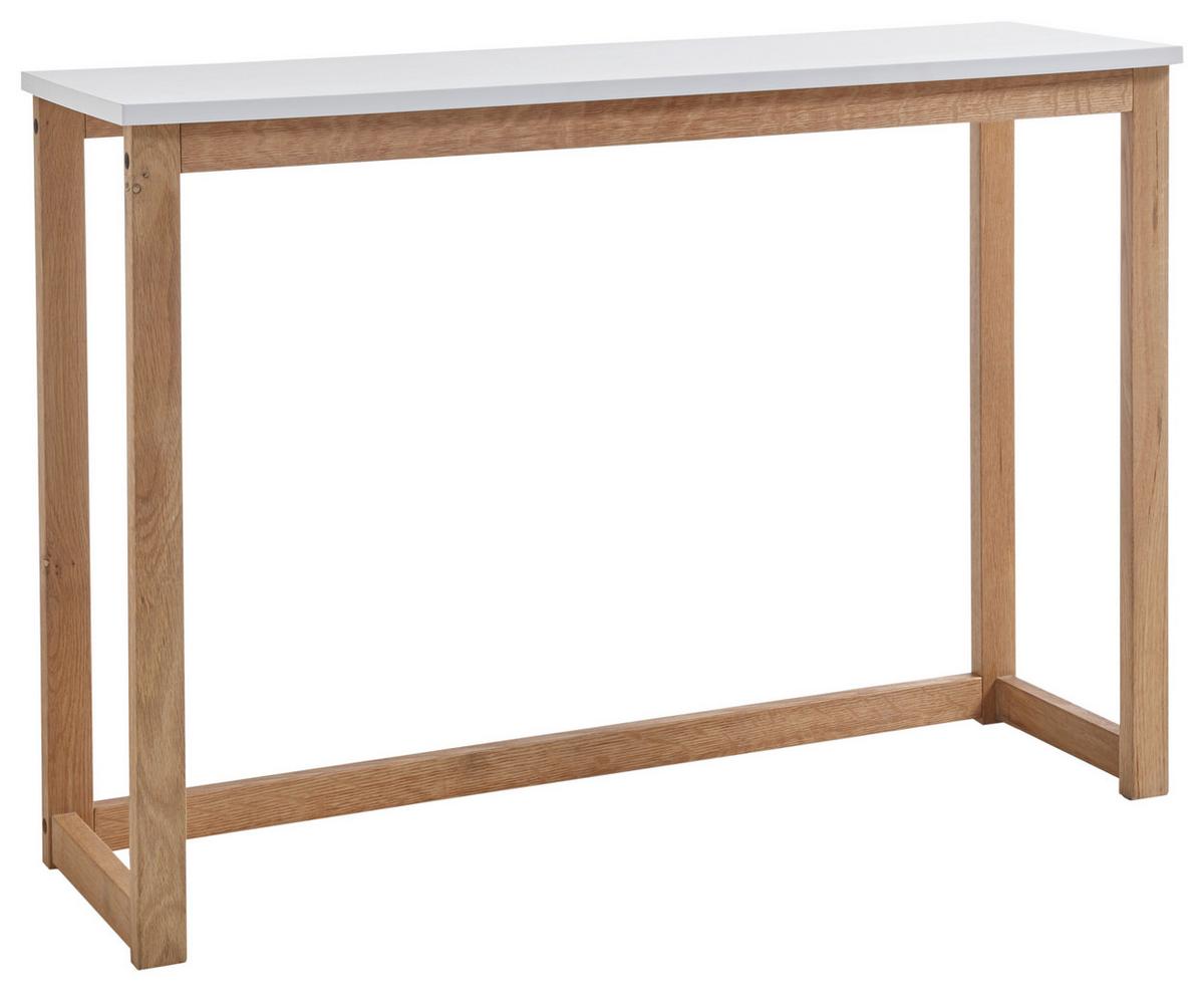 STÓŁ KONSOLA RIVERSIDE - kolor dębowy/biały, Natur, materiał drewnopochodny/drewno (110/32/75cm)