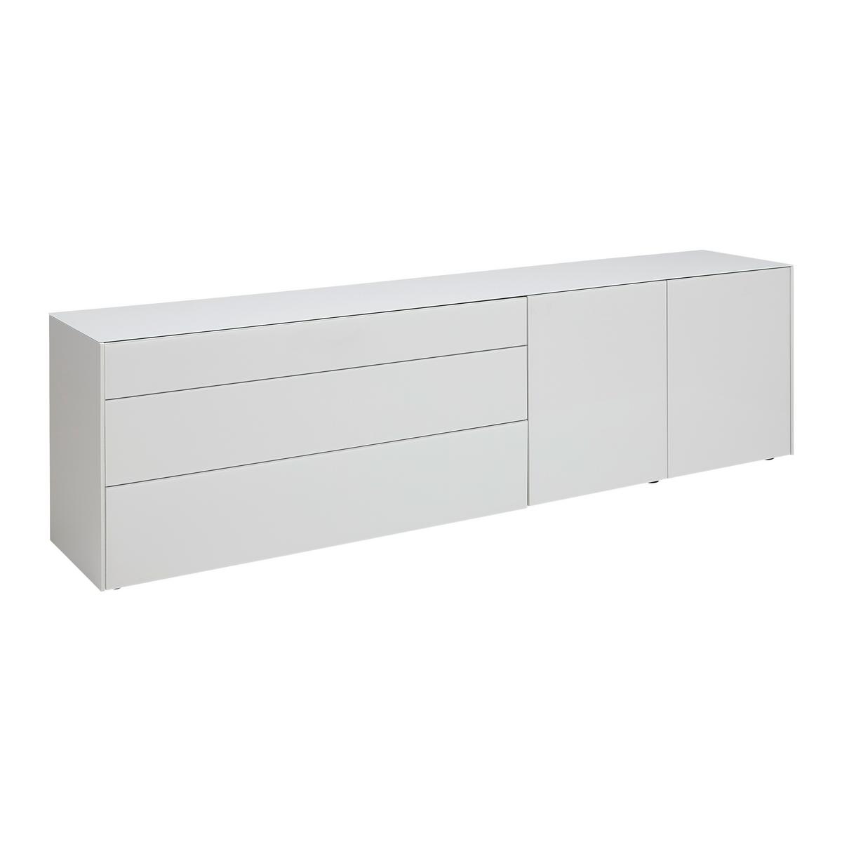 TV-Element Silverstone Grau - Schwarz/Grau, MODERN, Glas/Holzwerkstoff (217/63/42cm) - Premium Living