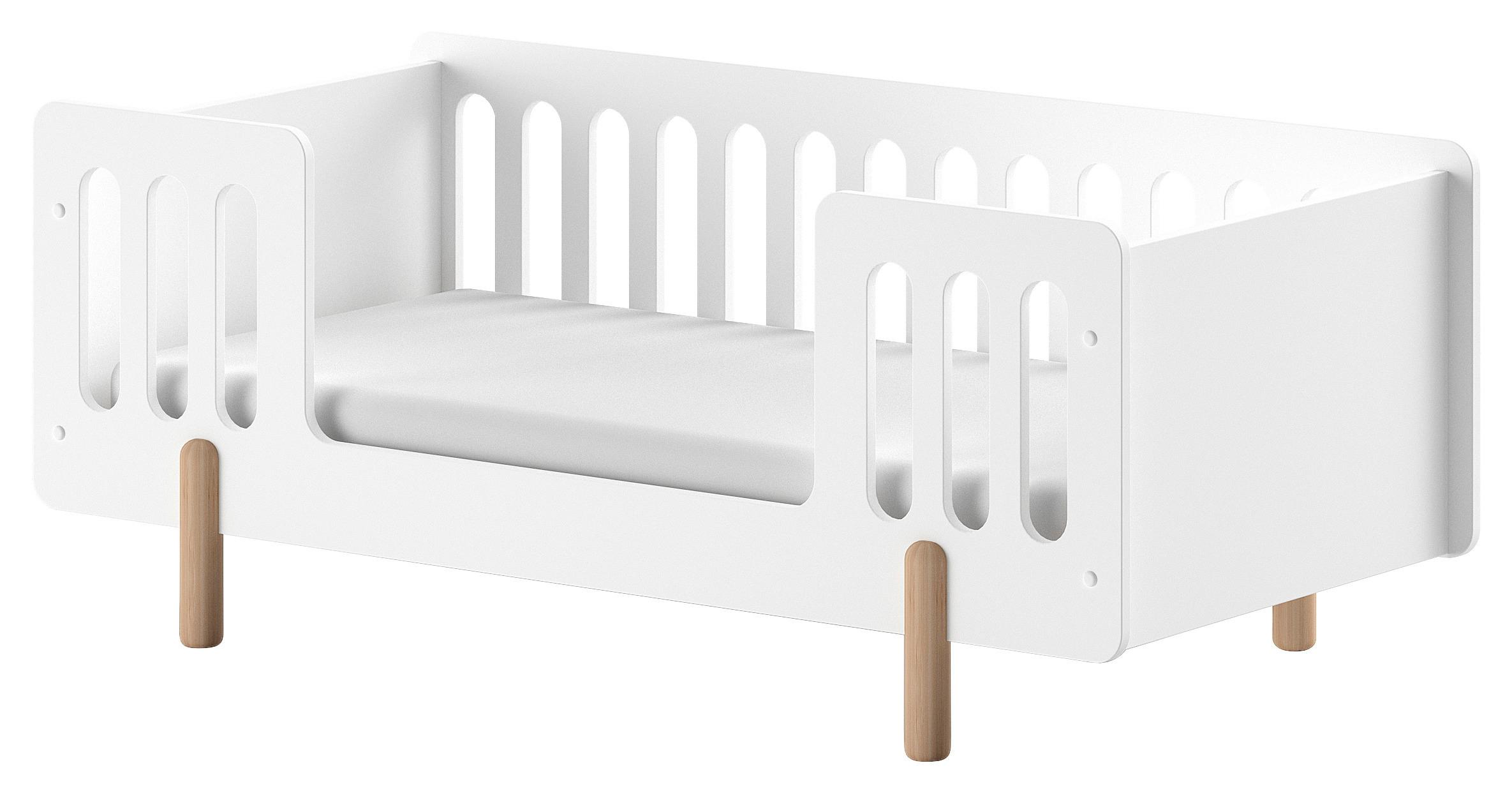 Kinder-/Juniorbett Simple ca. 70x140 cm Weiß - Naturfarben/Weiß, MODERN, Holz/Holzwerkstoff (70/140cm) - MID.YOU