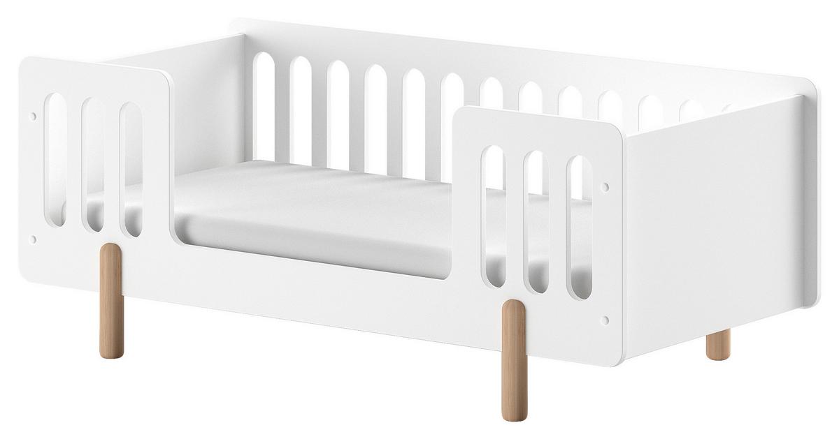 Kinder-/Juniorbett Simple ca. 70x140 cm Weiß - Naturfarben/Weiß, MODERN, Holz/Holzwerkstoff (70/140cm) - MID.YOU