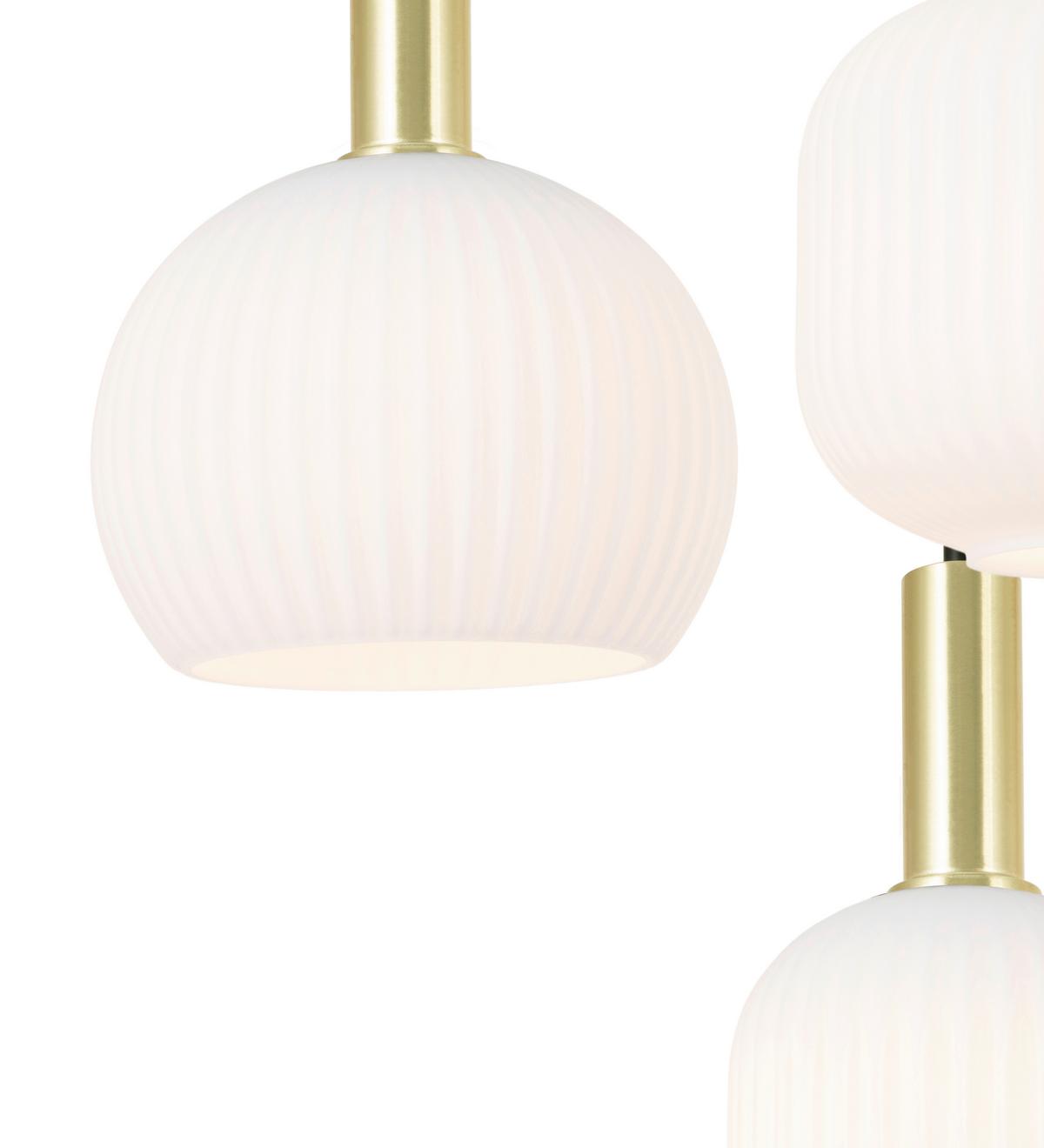 Hängeleuchte Scher Weiß/Goldfarben max. 25 Watt - Schwarz/Weiß, MODERN, Glas/Metall (95/39/120cm)