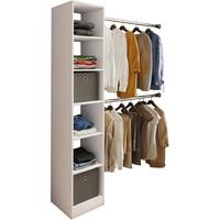 Regal Dacho, Bela - bela, Basics, kovina/leseni material (188/194/40cm) - MID.YOU