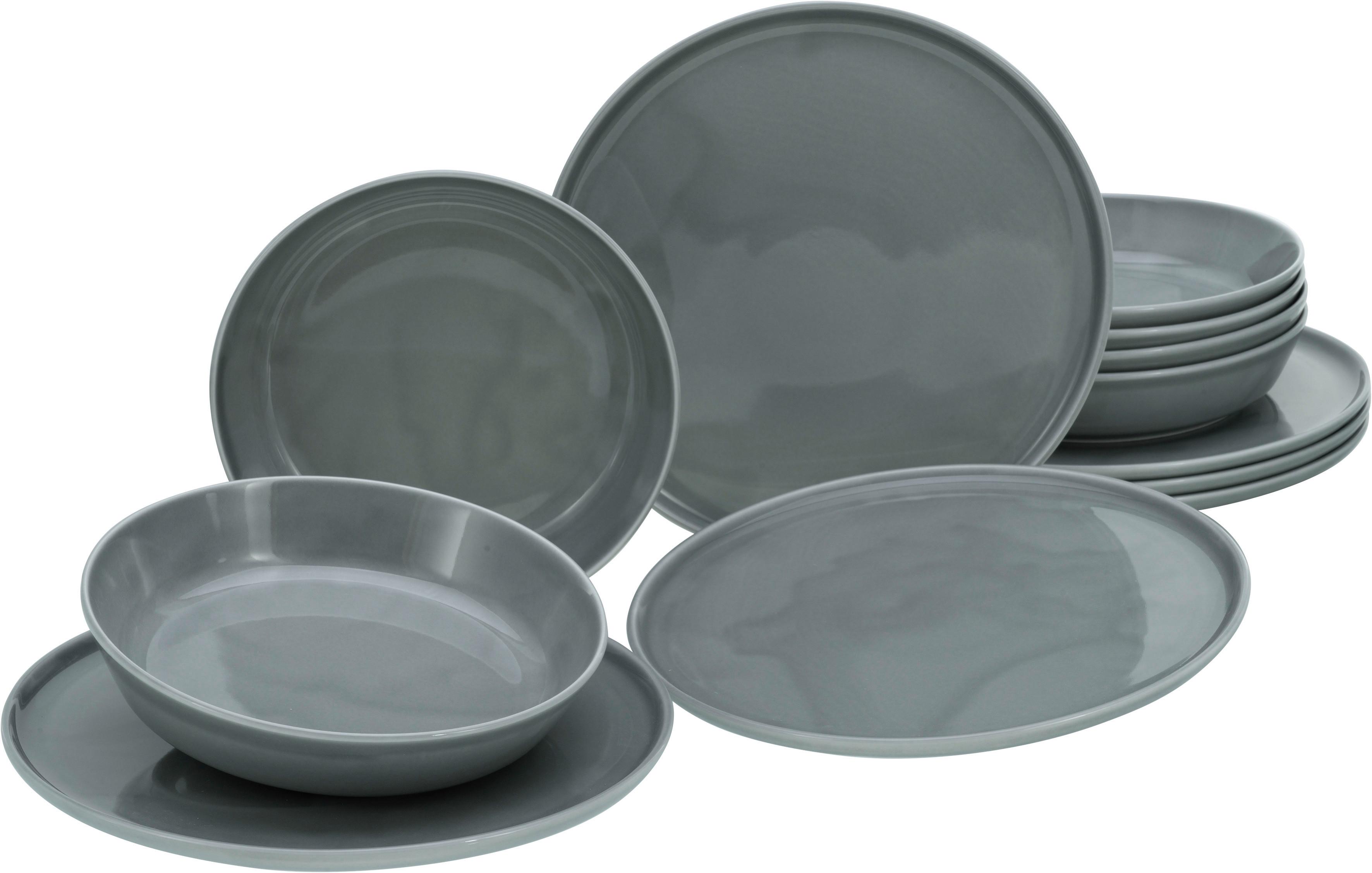 Jedilni Servis Chef Collection Grey, 12-Delni - siva, Basics, keramika - Creatable