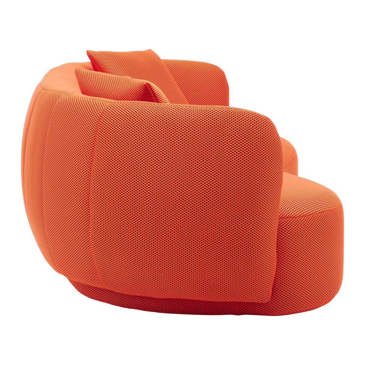 Bigsofa Leonas Mesh Orange, inkl. 2 Kissen - Schwarz/Orange, MODERN, Kunststoff/Textil (235/72/110cm) - Mömax