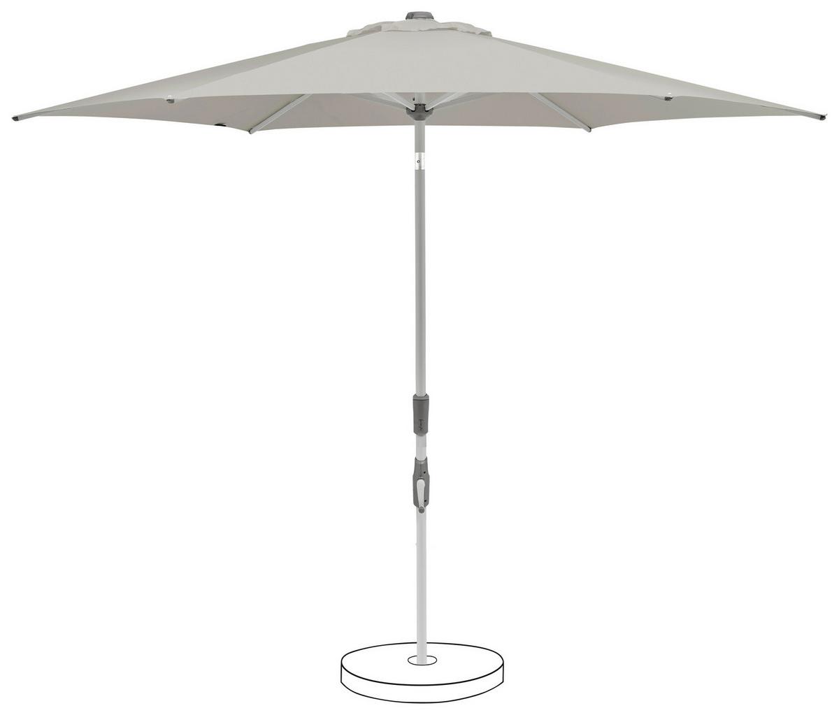 Sonnenschirm Slide 250cm Hellgrau - Silberfarben/Hellgrau, Basics, Textil/Metall (250cm) - Suncomfort by Glatz