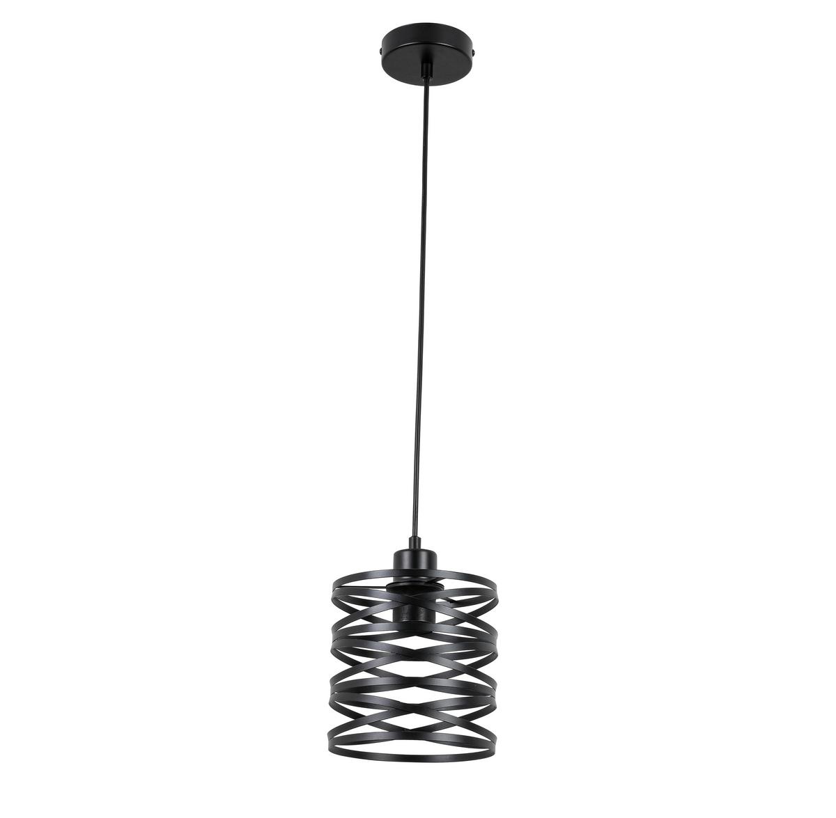 Hängeleuchte Esila Schwarz max. 40 Watt - Schwarz, MODERN, Kunststoff/Metall (17/120cm) - Mömax