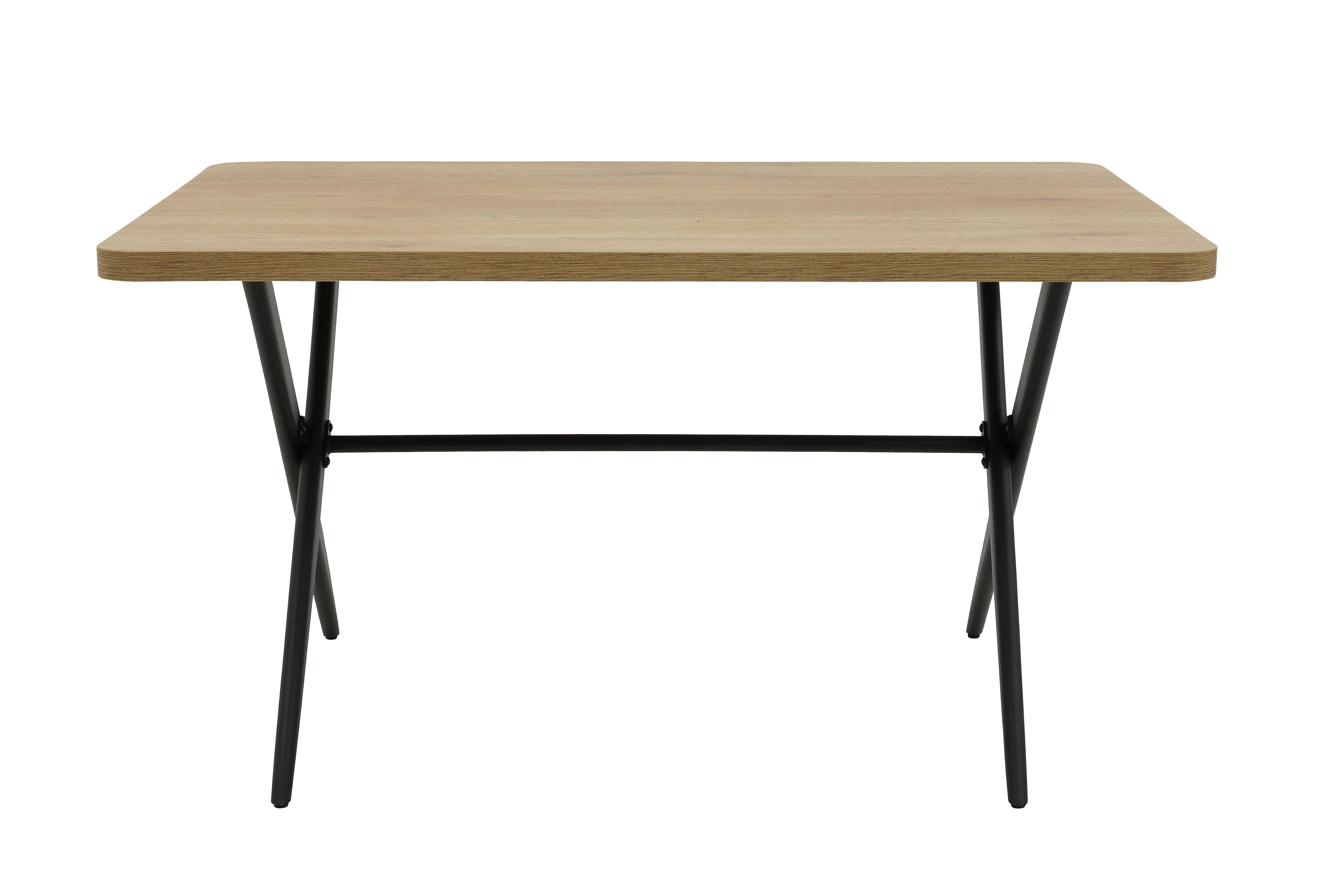 ESSTISCH MENORCA T - Schwarz/Eiche Artisan, MODERN, Holzwerkstoff/Metall (140/76/90cm) - P & B